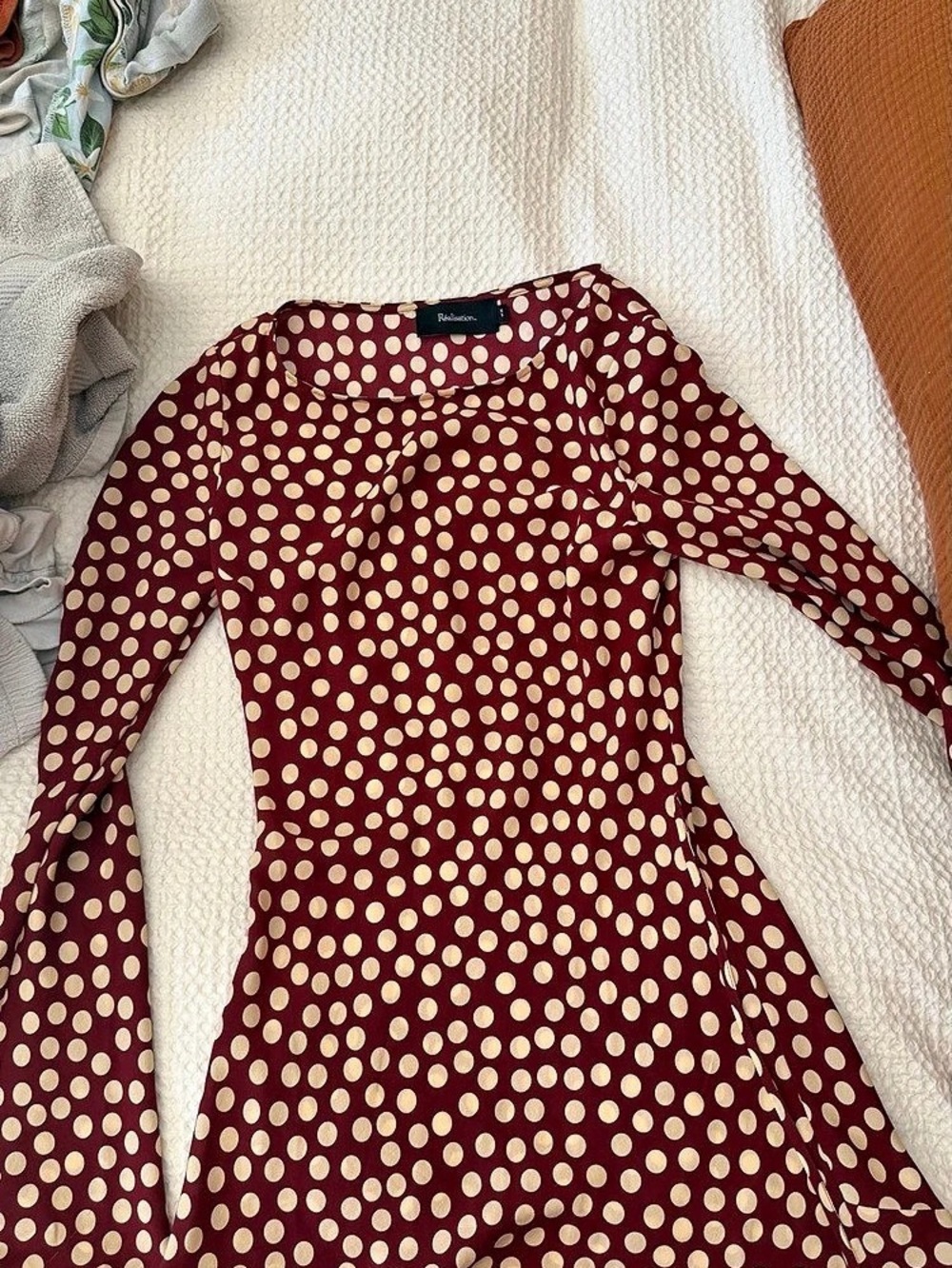 Réalisation Polka Dot Mini Dress in Red & Cream XS Like New